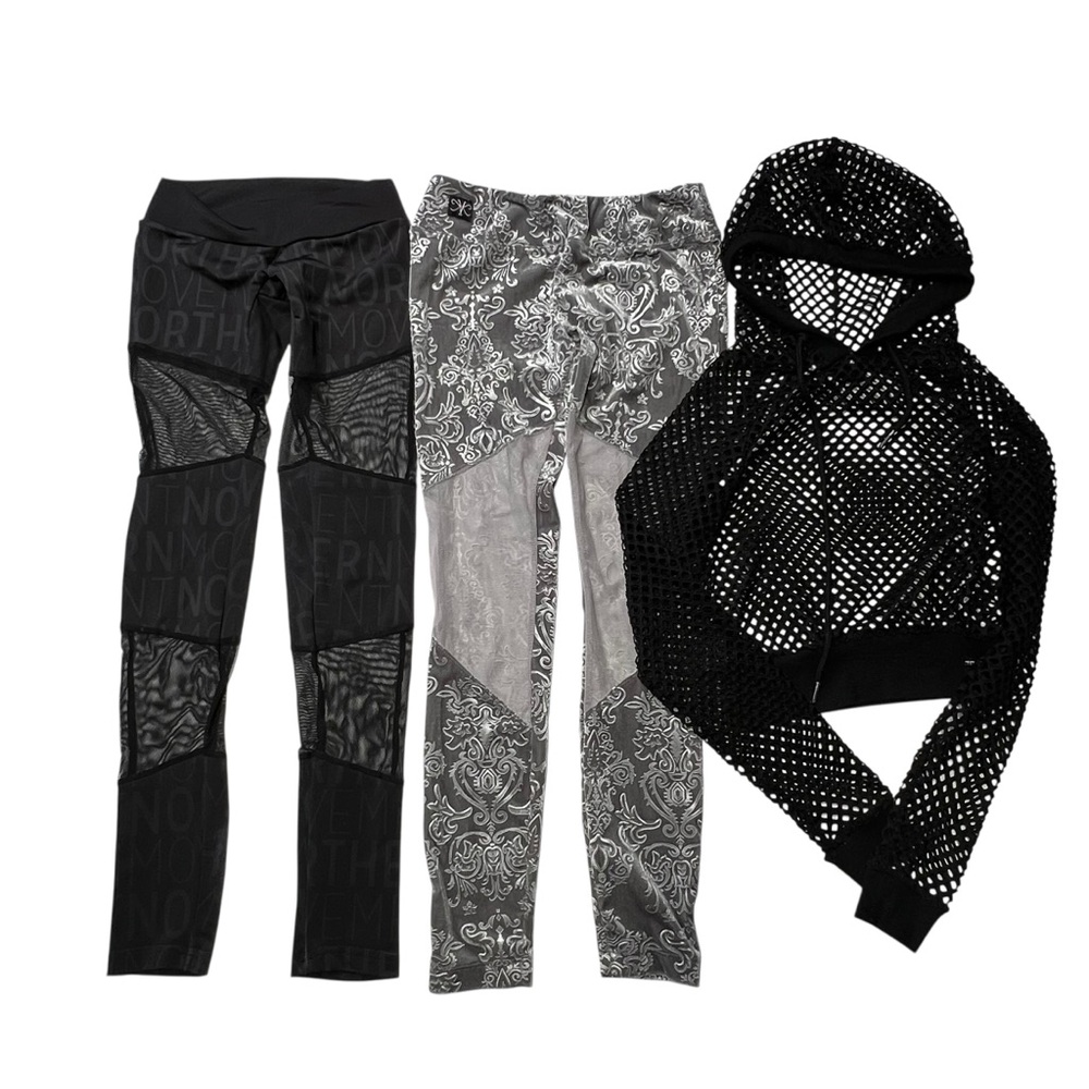 Girls 10-12 years old Black and Gray Dance Costume Set leggings a hoodie